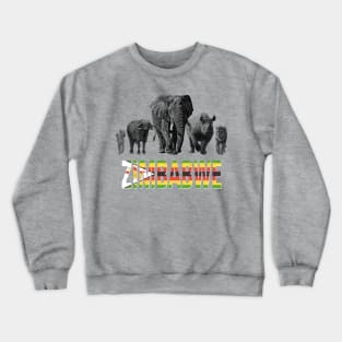 Zimbabwe Wildlife Big Five for Zimbabwe Safari Fans Crewneck Sweatshirt